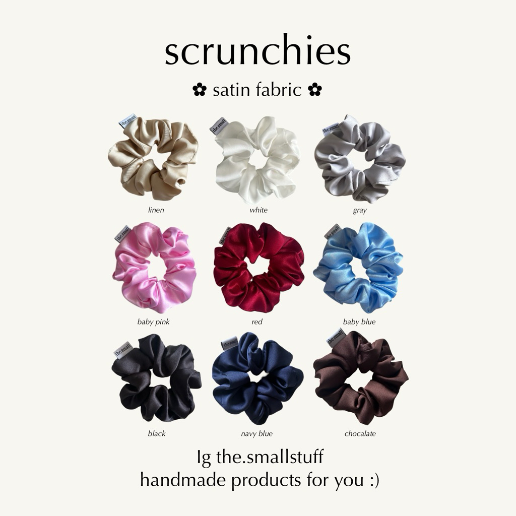 scrunchies satin ยางมัดผมผ้าซาติน by the.smallstuff
