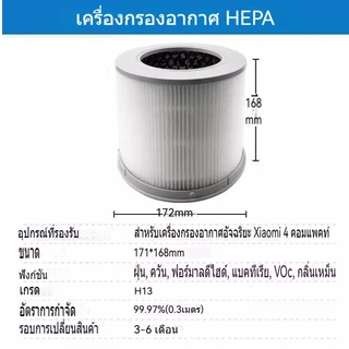 เครื่องฟอกอากาศ Xiaomi Air Purifier Filter 4 Compact ไส้กรองอากาศ สำหรับกรองฝุ่น PM2.5 และกลิ่นสัตว์เลี้ย