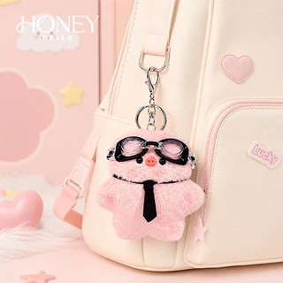 HONEY BELLE✨พวงกุญแจตุ๊กตาหมูสีชมพู จี้ประณีต ดีไซน์น่ารัก เหมาะสำหรับผู้หญิงและเด็ก