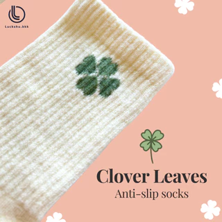 [พร้อมส่ง] Luckshu.bkk ถุงเท้ากันลื่น - Clover Leaves - ถุงเท้า พิลาทีส Pilates โยคะ Barre Trampoline ออกกำลังกาย