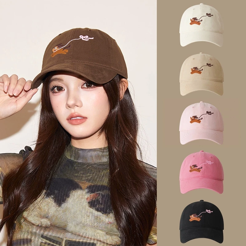 หมวกปักลายดัชชุนด์ น่ารัก สไตล์เกาหลี กันUV ระบายอากาศ ใส่ได้ทั้งชายและหญิง