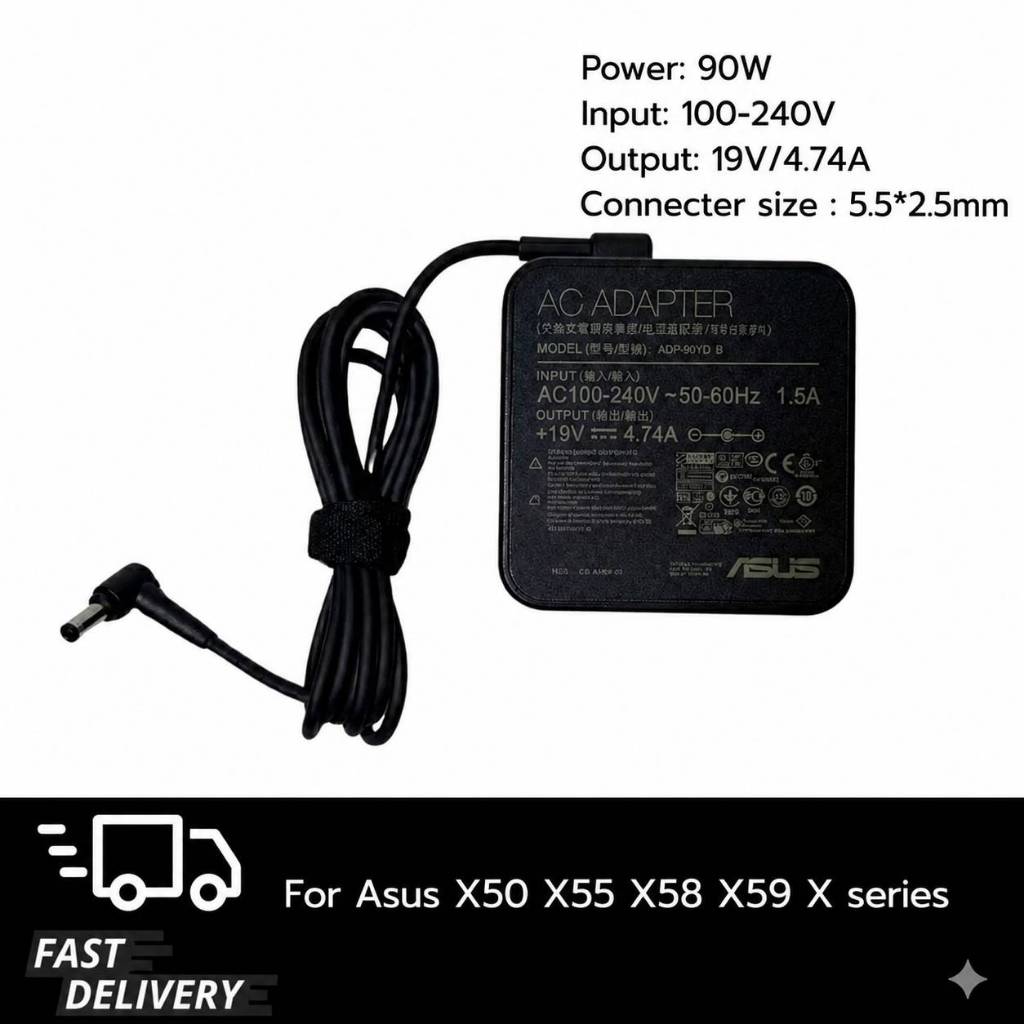 (ประกัน 18 เดือน) สายชาร์จ โน๊ตบุ๊ค for ASUS ROG GL551 GL552 GL752 120W อะแดปเตอร์หัวสตรีม สายไฟ มอก. asus005
