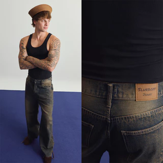(ส่งด่วน กทม 4 ชม.) SLURBOYY Original Baggy Jeans กางเกงยีนส์ทรงขากระบอกใหญ่ (P0051)
