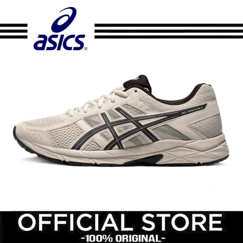Asics Gel-Contend 4 ผู้ชายน้ำหนักเบาทนต่อการสึกหรอการดูดซับแรงกระแทกสบายรองเท้าวิ่งต่ำสีเทา T8D4Q-03