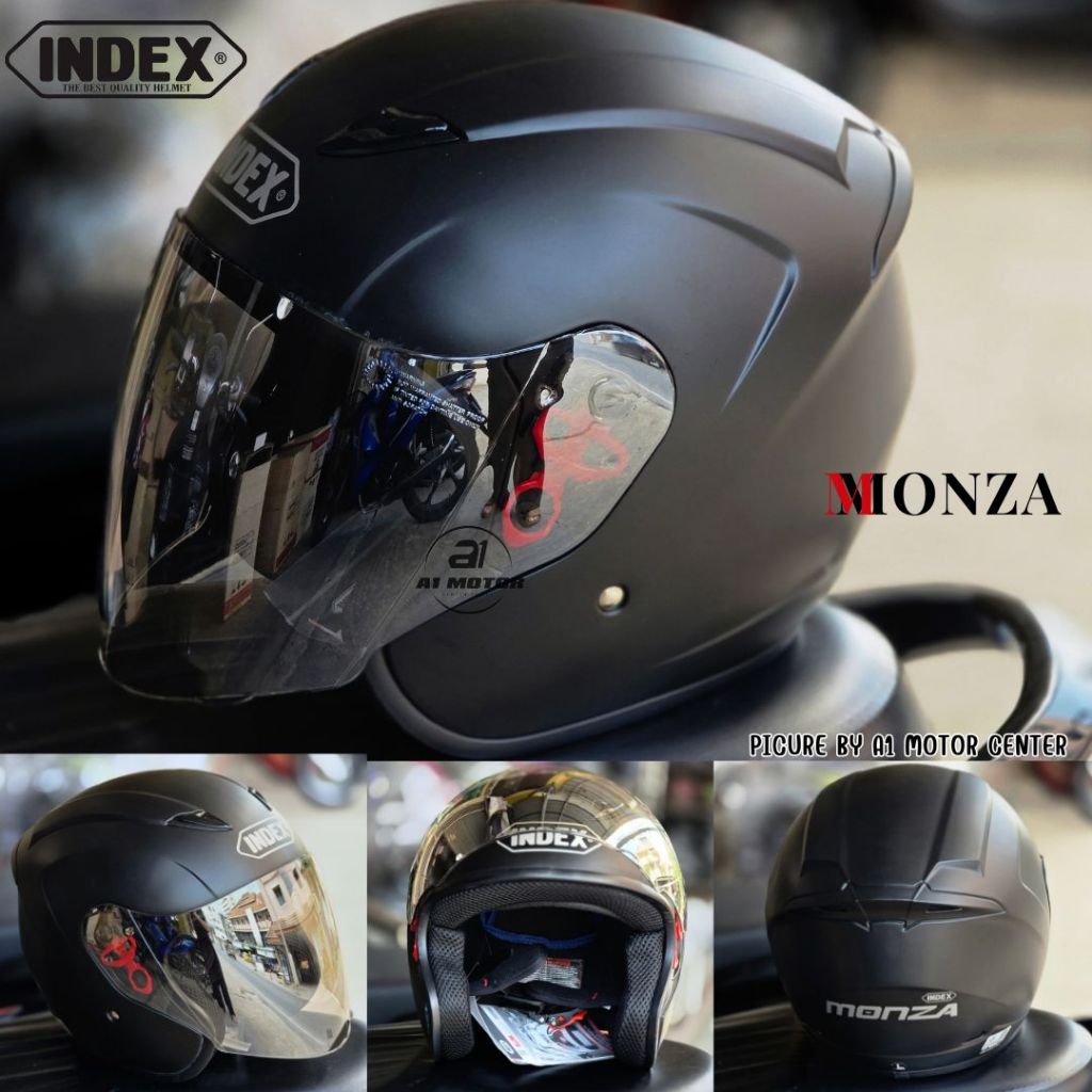 หมวกกันน็อคอินเด็กซ์ Index helmet รุ่น Monza ชิวหน้าปรอททองอ่อน ฟรีไซส=L มอก.
