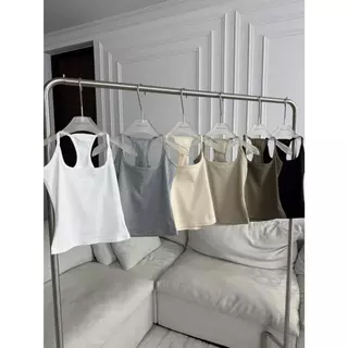 PT408 เสื้อกล้ามแต่งคว้านหลังปักโลโก้ญ PROMTHONG