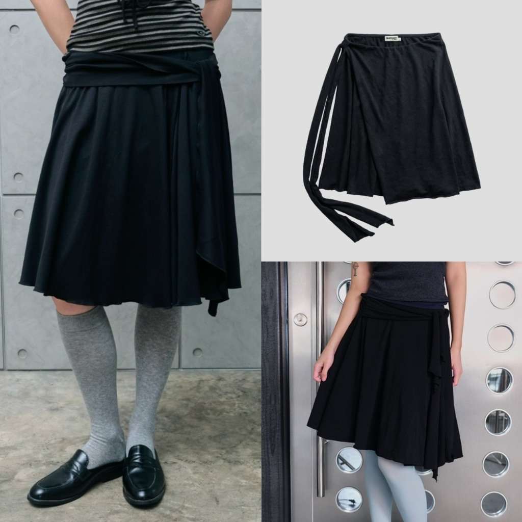 Garcon.dept | Garcon Ruffle black skirt | กระโปรงผูก