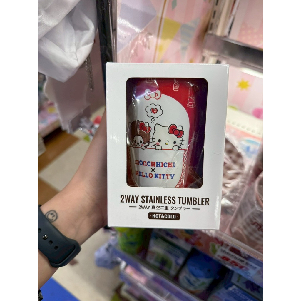 (พร้อมส่งจากไทย🇹🇭) 2way stainless tumbler sanrio & shinchan & monchhichi ลิขสิทธิ์แท้