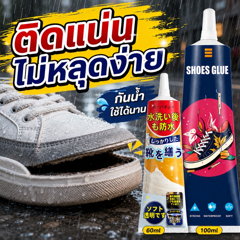 🔥ติดแน่น ทนถึง 10 ปี!🔥 กาวติดรองเท้า 60ml&100ml กาว ติด รองเท้า คุณภาพ สูง-กาวยาง ดแน่น ไม่มีพิษไม่มีรส กันน้ำ