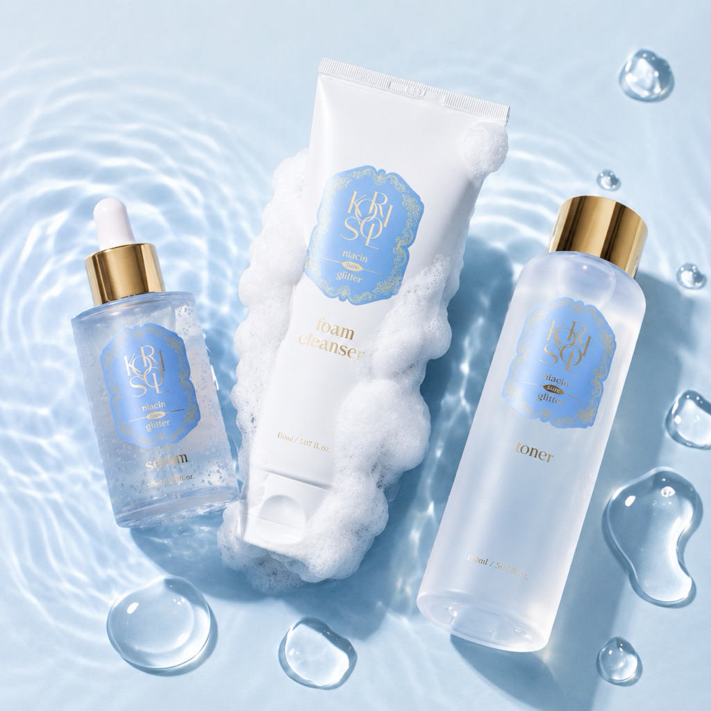 เซตบำรุงผิว Korisol Niacin Sun Glitter บูสต์ผิวขาวใส ลดรอยดำ รูขุมขนกระชับ สัมผัสผิวฉ่ำวาวแบบสาวเกาหลี อ่อนโยนต่อผิว