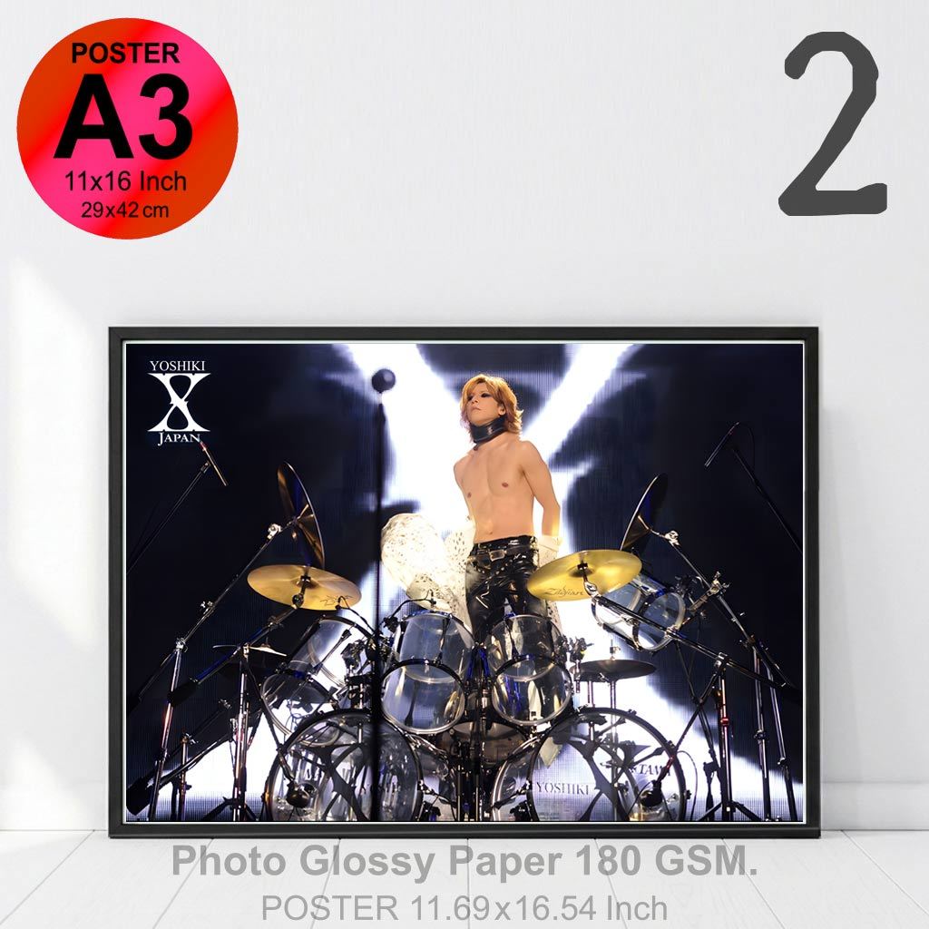 โปสเตอร์ รูปถ่าย X-Japan エックス・ジャパン (1982-97) POSTER 11.5″x16.5″ นิ้ว A3 Heavy Metal Taiji Toshi Yoshiki Hide ราคา ถูกที่สุด ดีลบีเคเค แกลเลอรีภาพที่ 3