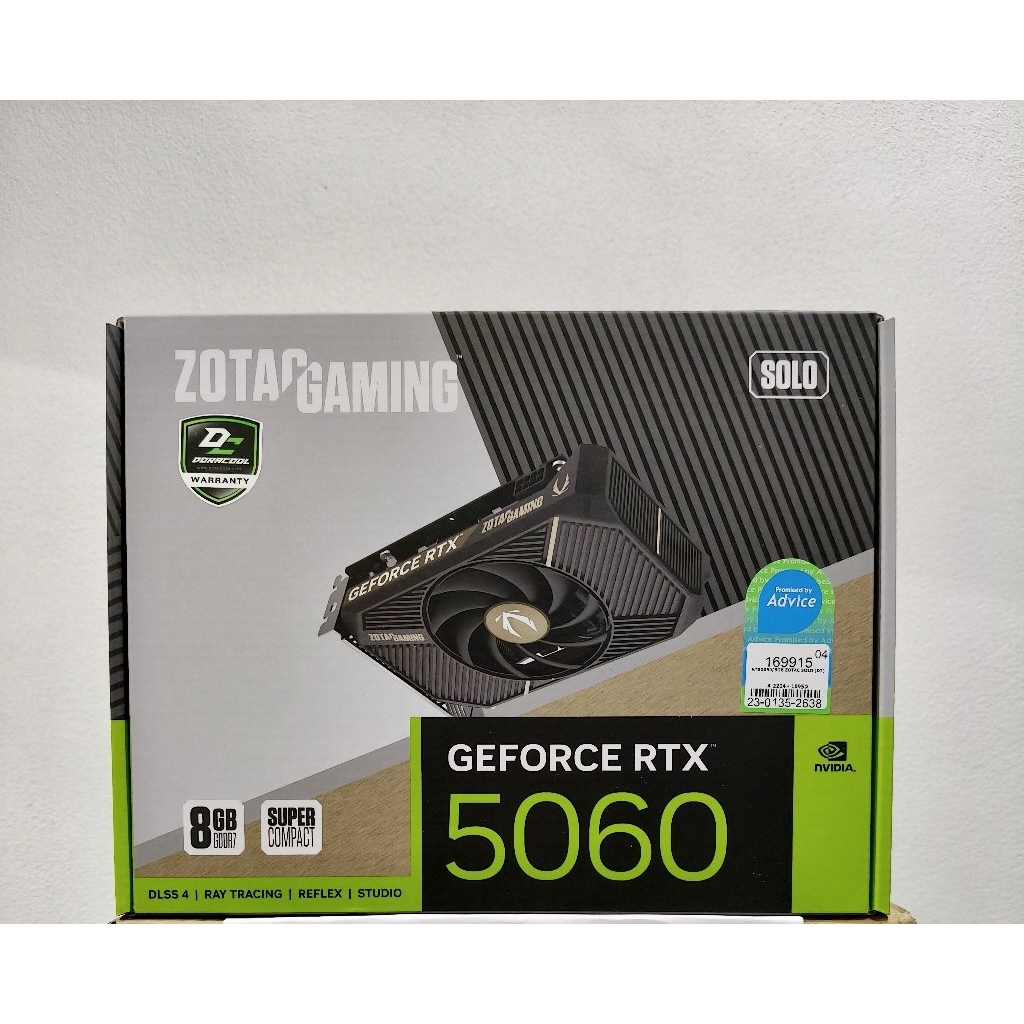 ZOTAC RTX 5060 SOLO 8GB GDDR7ของใหม่ มือ1 ไม่แกะซีล