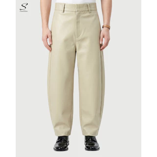 SEOULSHIRTS กางเกงบาร์เรลทรงบอลลูน ผ้าชิโน่คอตตอนรุ่นหนา UNISEX BARREL CHINO PANTS ทรงสวย ขายาว ผ้าหนาคงทน P0140