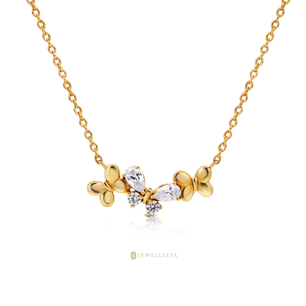 Jewellista สร้อยคอเงินแท้ 925 ประดับพลอย CZ รุ่น Lalin