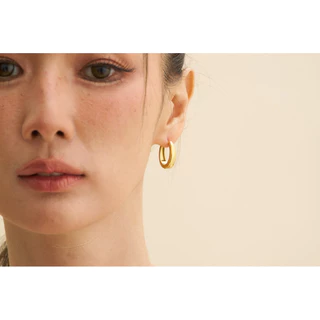 (Preorder L )Adornment Club - Classic hoops earrings gold ต่างหู ทอง S,M,L l nickel free waterproof แพ้ง่ายใส่ได้ กันน้ำ