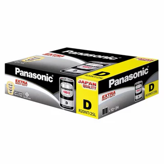 ถ่าน Panasonic NEO สีดำ ไซส์ D (แพ็ค 24 ก้อน) ถ่านไฟฉายพานาโซนิค รุ่น R20NT/2SL Extra Heavy Duty ของแท้ 100%