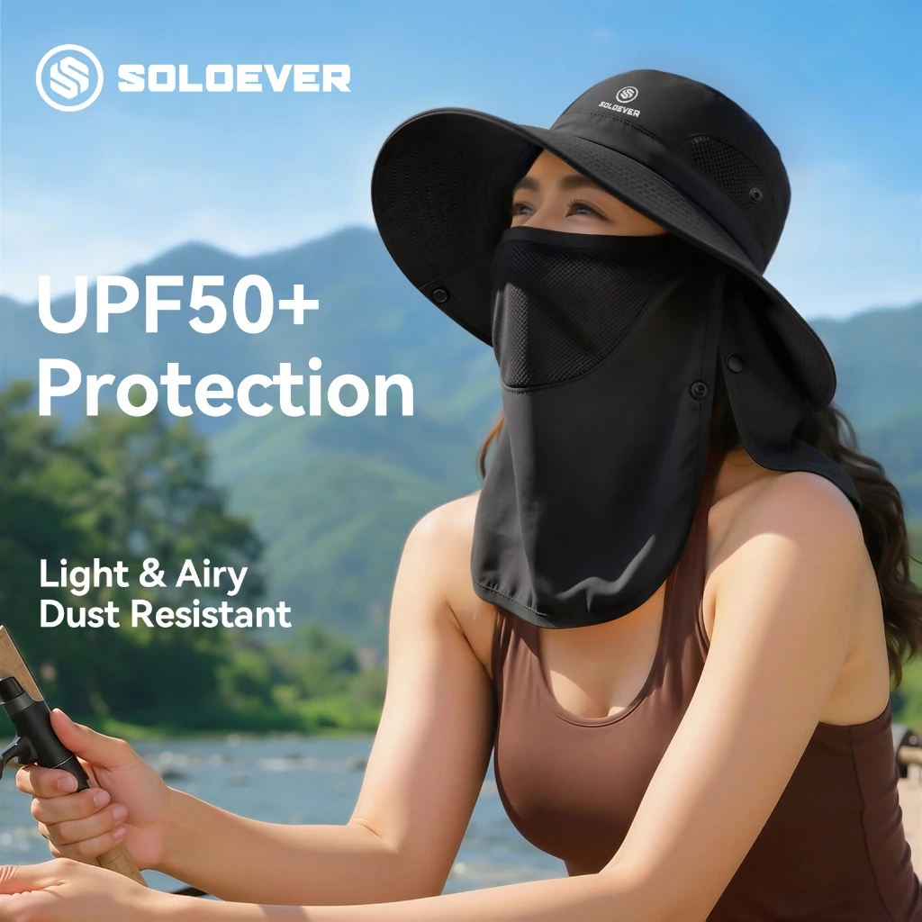 SOLOEVER หมวกตกปลา UPF50 กันแดดกันลม thumbnail 7