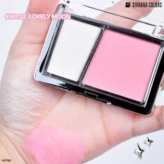 (HF760) Sivanna Colors Blush on the Moon ซีเวนน่า คัลเลอร์ส 2in1 บลัชออน&ไฮไลท์ในตลับเดียว บลัชออนเปิดผิวสว่าง มีมิติ