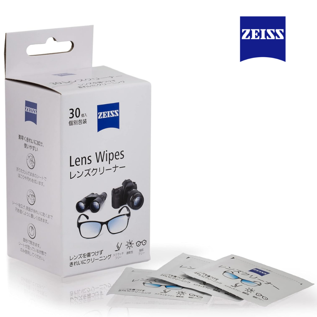 ZEISS Lens Wipes 30 แผ่น กระดาษเช็ดเลนส์เปียก ซองแยก สำหรับแว่นตา กล้อง มือถือ แท็บเล็ต แห้งไว ไม่ทิ้งคราบ