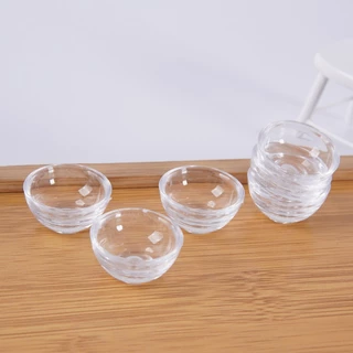 J111Aชามใสขนาดเล็ก .ของเล่นจิ๋วจำลองแพ็คละ10ชิ้น