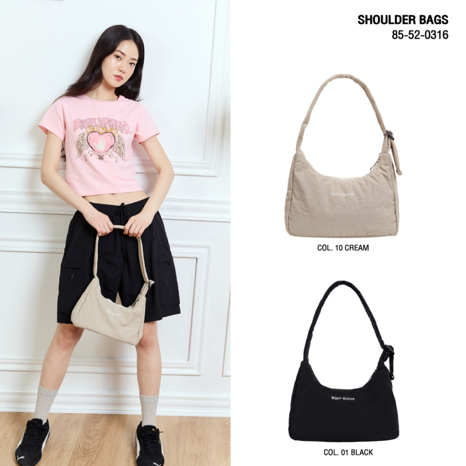 BODY GLOVE Accessories Shoulder Bag 2026 กระเป๋าถือ สะพายข้าง ผู้หญิง สีดำ-สีครีม
