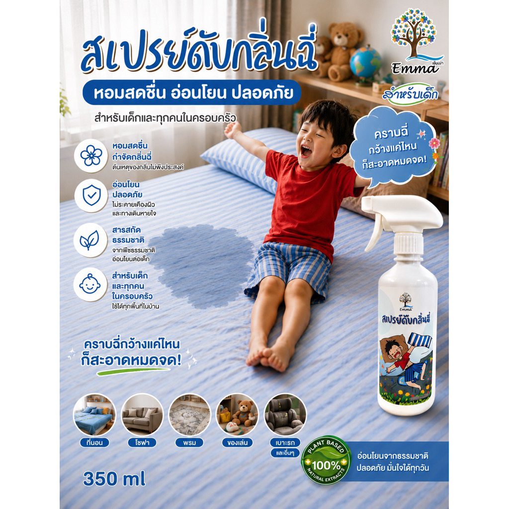 สเปรย์ดับกลิ่นฉี่เด็ก ผู้ใหญ่ ดับกลิ่นฉี่ที่นอน โซฟา ผู้สูงอายุ ฉี่แรงแค่ไหนก็เอาอยู่