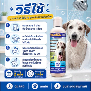 แชมพูสุนัข แก้คัน เชื้อรา ขนร่วง หยุดเกา Scabol 89 ลดกลิ่น ผิวแข็งแรง อ่อนโยน 240ml