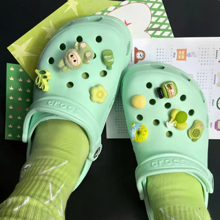 MIPH ที่ติดรองเท้า crocs เซ็ต ,ส่งจากไทย ลาบูบู้ crocs เกาหลี ชุด, การ์ตูนน่ารัก DIY จิบ บิท
