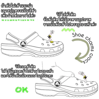 MIPH ที่ติดรองเท้า crocs เซ็ต ,ส่งจากไทย ลาบูบู้ crocs เกาหลี ชุด, การ์ตูนน่ารัก DIY จิบ บิท