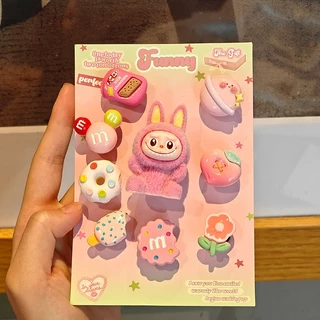 MIPH ที่ติดรองเท้า crocs เซ็ต ,ส่งจากไทย ลาบูบู้ crocs เกาหลี ชุด, การ์ตูนน่ารัก DIY จิบ บิท