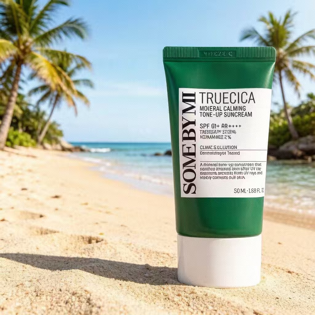 ☀️☀️SOME BY MI Truecica Mineral Calming Tone-Up Suncream 50ml  ครีมกันแดดปรับผิวกระจ่างใส
