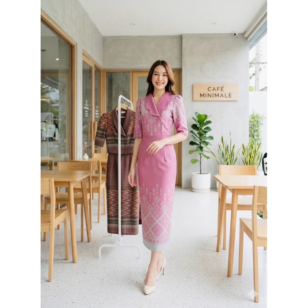 เดรสลายไทยยาว 50 นิ้ว