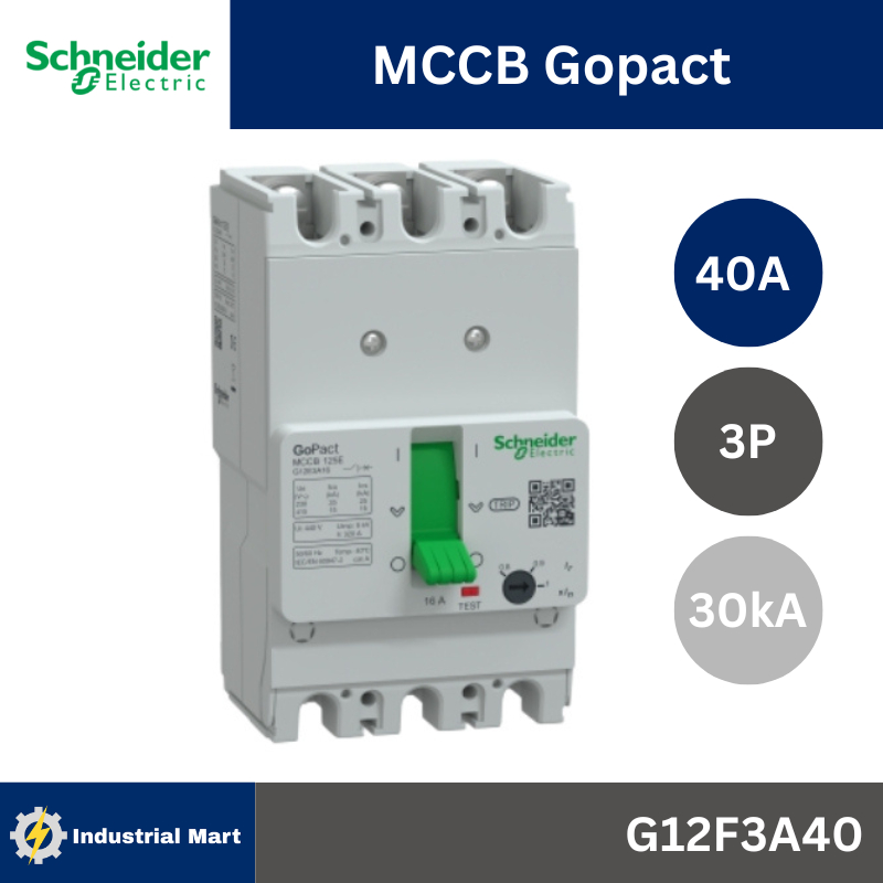 Schneider G12F3A40 เซอร์กิตเบรกเกอร์ GoPact MCCB ชนิด 3 โพล 40A 30kA at 415VAC ขนาดเฟรม 125A