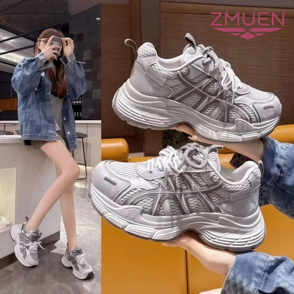 Hellomyshoes G32 รองเท้าผ้าใบแฟชั่นเกาหลี สุดน่ารัก ทนทาน แข็งแรง หนังนิ่ม พร้อมส่งจากไทย เสริมสูง 5 CM.