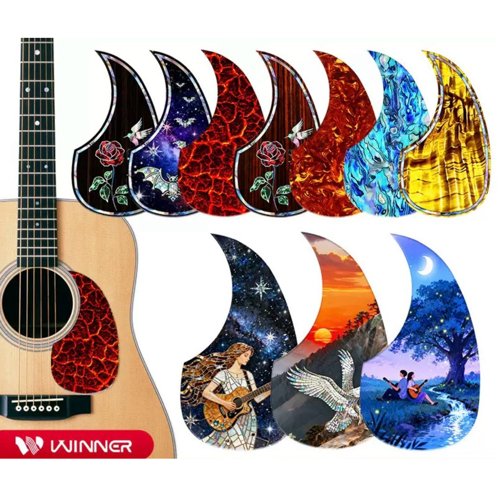 Winner acoustic guitar pick guard ปิ๊กการ์ดกีตาร์โปร่งลายสวยๆลายมาใหม่ มีให้เลือกหลายแบบสีสันสุดๆ