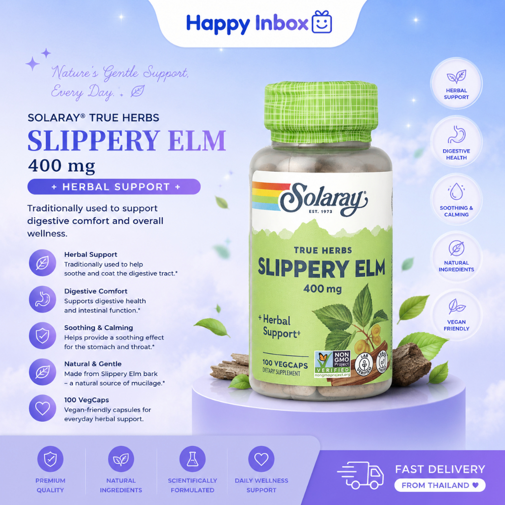 Solaray Slippery Elm 400 mg | Herbal Digestive & Throat Soothing Support | 100 VegCaps