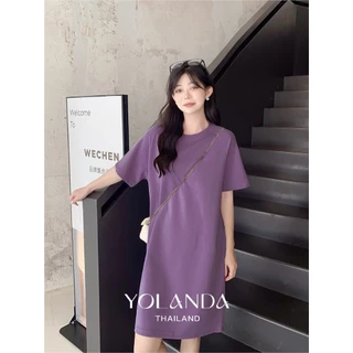 Yolanda ชุดเดรส แฟชั่น ผู้หญิง ทรงโอเวอร์ไซส์ สาวอวบใส่ได้ สามารถใส่คลุมท้องได้ HJ3465