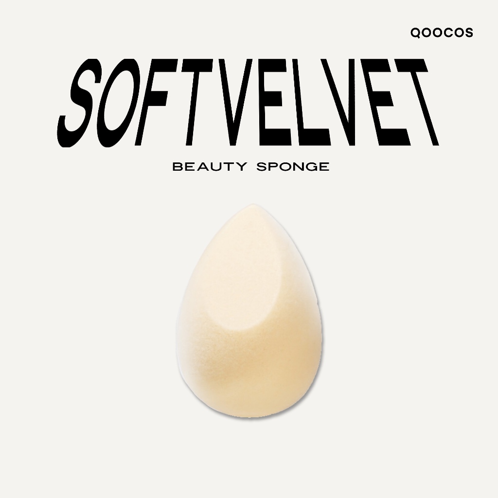 QOOCOS Soft Velvet Beauty Sponge ฟองน้ำแต่งหน้า ผิวกำมะหยี่ เนียนนุ่ม