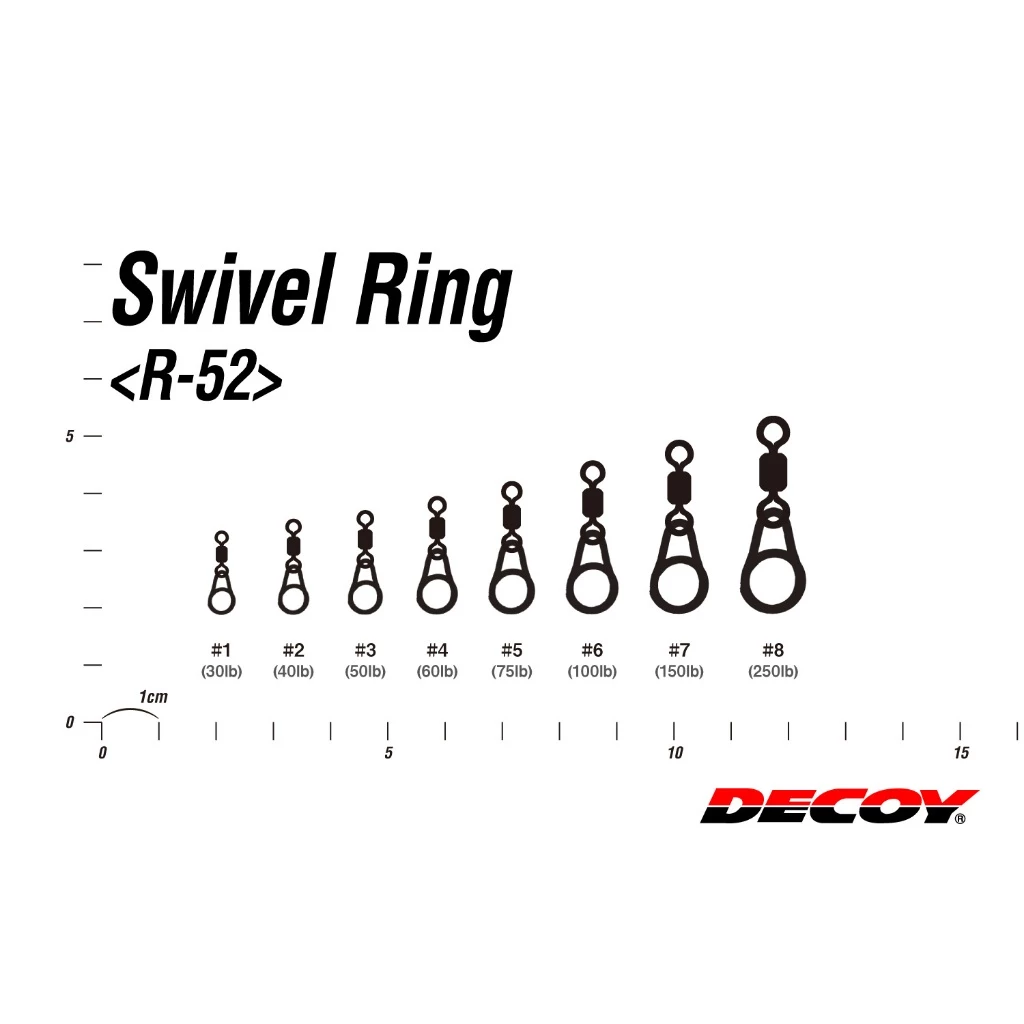 DECOY R-52 Split Ring EX สปลิทริงรุ่นแข็งพิเศษ ไม่ยืดง่าย รับแรงดึงสูง สำหรับงานจิ๊กกิ้งและปลาใหญ่