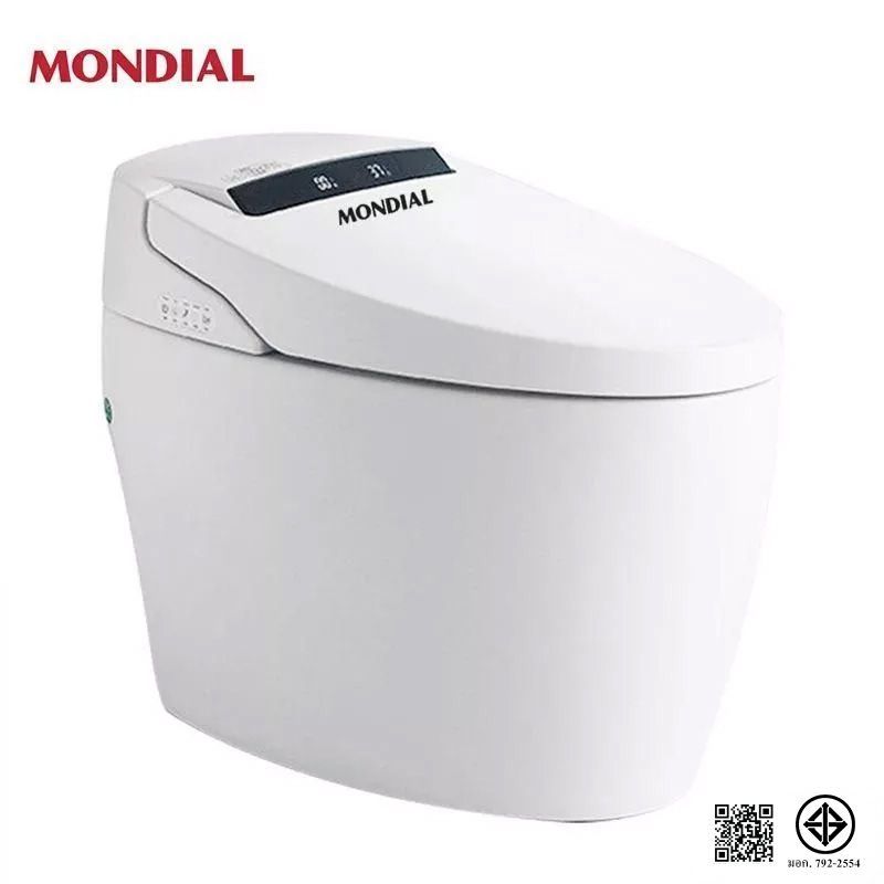 Mondial สมาร์ทส้วมส้วม โถสุขภัณฑ์ เซ็นเซอร์ขากดน้ำ ดับกลิ่นออโต้ ฝาพับอัตโนมัติ แสดงอุณหภูมิ Smart T