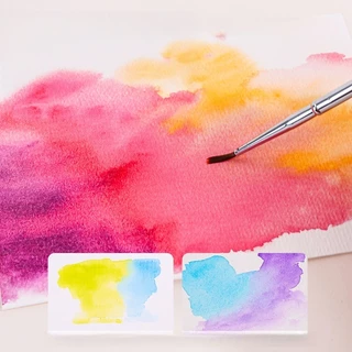 ชุดพาเลทสีน้ําขนาดเล็กสร้างสรรค์ 16 Solid Pigment สีพร้อมแปรงอุปกรณ์ศิลปะแบบพกพา Art นักเรียนวาด