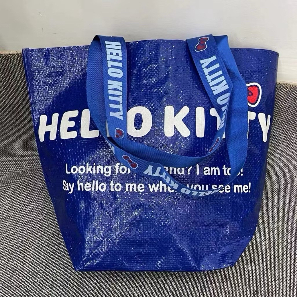 พร้อมส่ง   กระเป๋าช้อปปิ้ง Hello Kitty กระเป๋ากันน้ำ Shopping Bag Blue Collection ราคา ถูกที่สุด ดีลบีเคเค แกลเลอรีภาพที่ 8