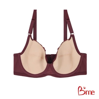 B'me เสื้อชั้นในมีโครง level 1 ฟองบาง รุ่น ME1C69 สีกรม สีม่วงแดง (ลูกไม้ลาย Polo Rose) New M.6