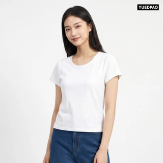 Yuedpao Ultrasoft Non-Iron 2026 (Women) - Round Neck สี White เสื้อยืดคอกลมผู้หญิง สีขาว ไม่ย้วย ไม่หด ยับยาก ไม่ต้องรีด