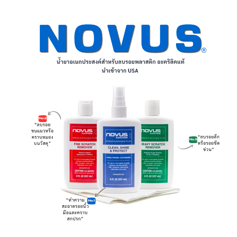 💥✅พร้อมส่ง📦 NOVUS น้ำยาลบรอยอะคริลิค ขนาด 8ออนซ์