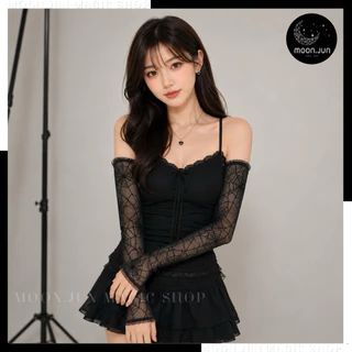 🔮 ถุงมือ ถุงมือลูกไม้ ปลอกแขน ตรีมฮาโลวีน HALLOWEEN 🔮 SET CC-002 พร้อมส่งจากไทย