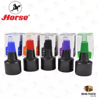 หมึกเติมแท่นประทับ Horse ตราม้า ไม่กันน้ำ 28 CC. (มีให้เลือก 5 สี)