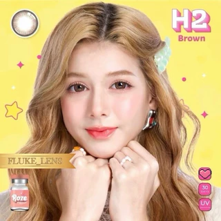 คอนแทคเลนส์ Roze 🍑 Hydrogel รุ่นตาหวาน H2 brown (โตปานกลาง) ค่าอมน้ำ55% กรองแสงถนอมดวงตา Made in Korea 🇰🇷