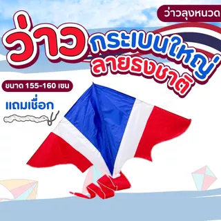 ว่าวผ้าร่ม ว่าวกระเบน ว่าวสกายแลป ลายธงชาติ