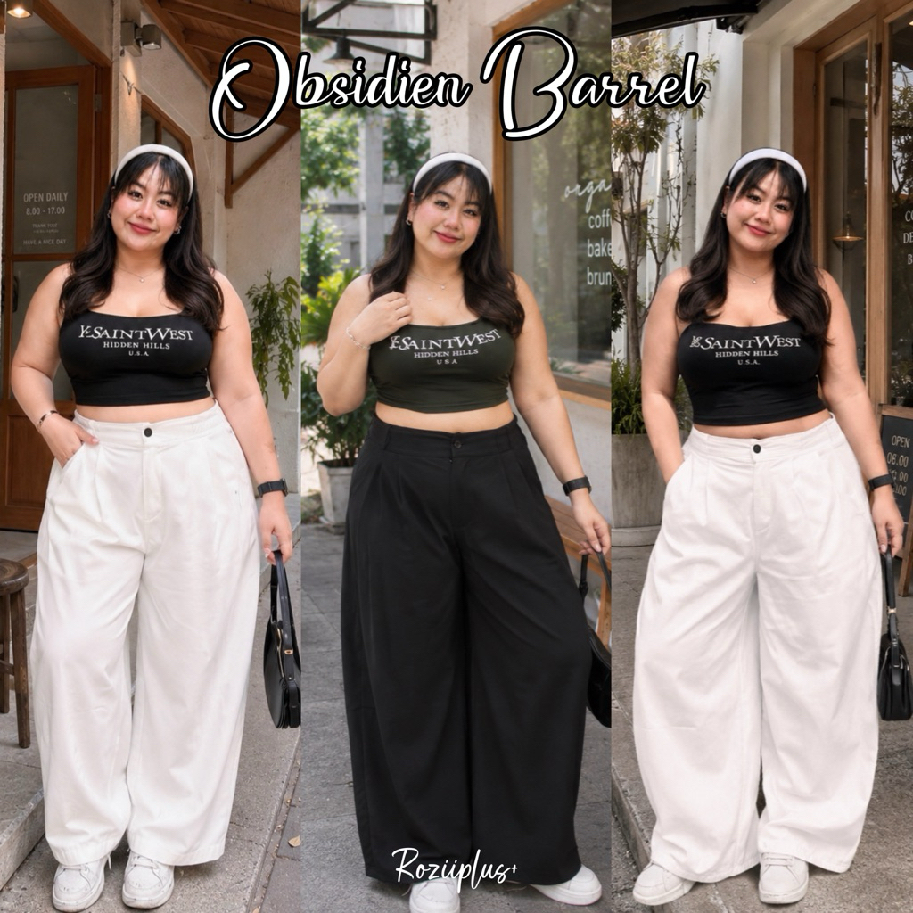 𝗢𝗯𝘀𝗶𝗱𝗶𝗲𝗻 𝗕𝗮𝗿𝗿𝗲𝗹 กางเกงทรงบาเรล กระบอกใหญ่❤️สาวอวบ❤️มีส่งด่วน | roziiplus